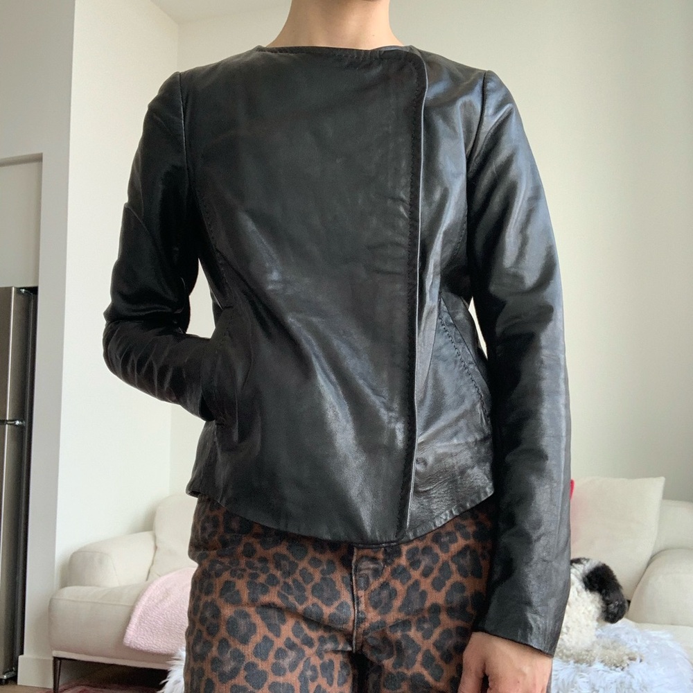 Vince Black Leather Jacket